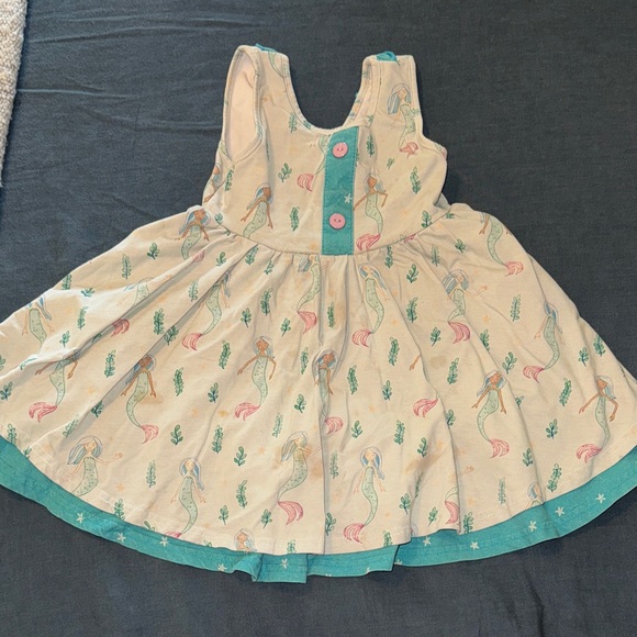 SweetHoney Mermaid Dress - Cream and Teal - Picture 1 of 5